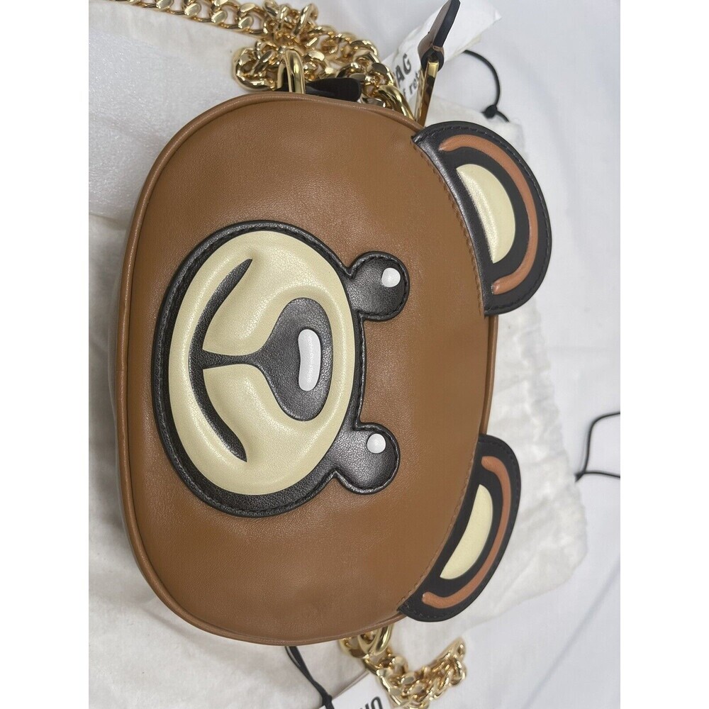 Moschino Teddy Bear Face Leather Shoulder Bag New - Picture 7 of 16